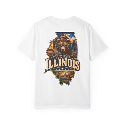 Illinois Bear Emblem Unisex Comfort Color 1717 Streetwear Graphic Tee