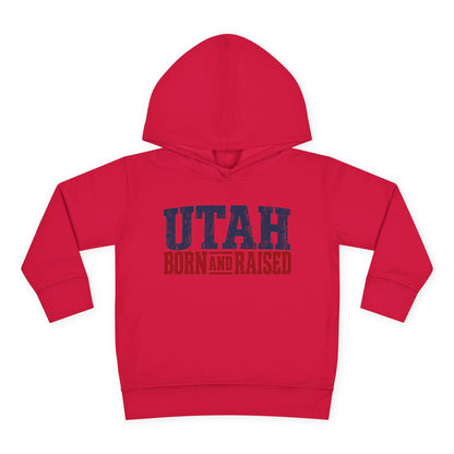 Utah Born and Raised Mountain West Style Unisex Toddler Pullover Fleece Hoodie