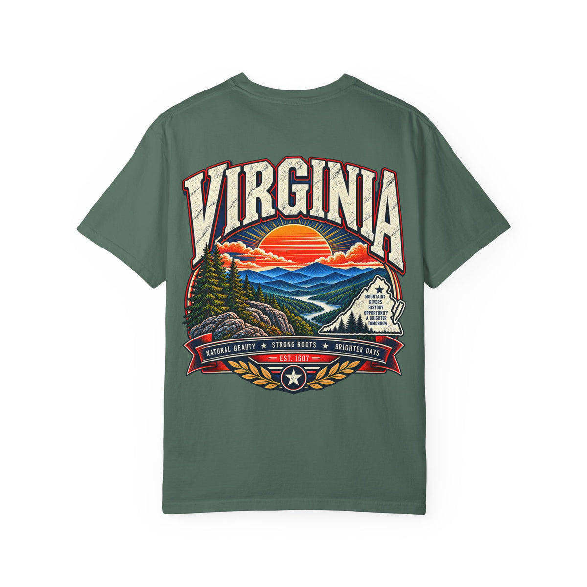 Virginia Mountains Unisex Comfort Color 1717 Streetwear Graphic Tee