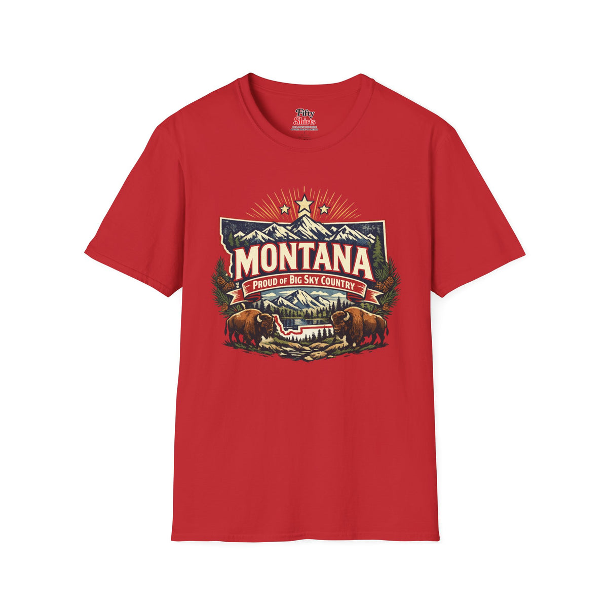 Montana State Pride Unisex Softstyle T Shirt State Pride Graphic Tee Collections FS03