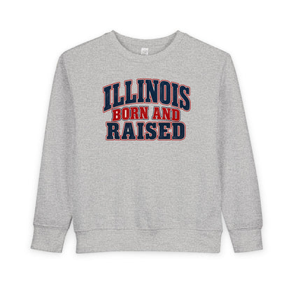 Illinois Born and Raised Classic  Heritage Unisex Toddler Sweatshirt
