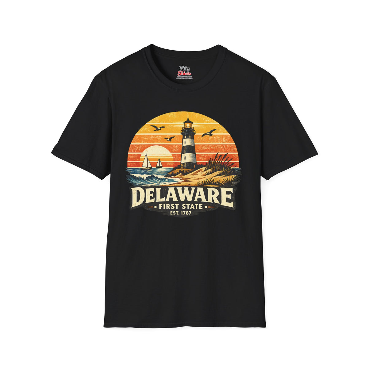 Delaware Coastal Sunset Unisex Softstyle T Shirt State Pride Graphic Tee Collections FS03