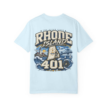 Rhode Island 401 Unisex Comfort Color 1717 Streetwear Graphic Tee