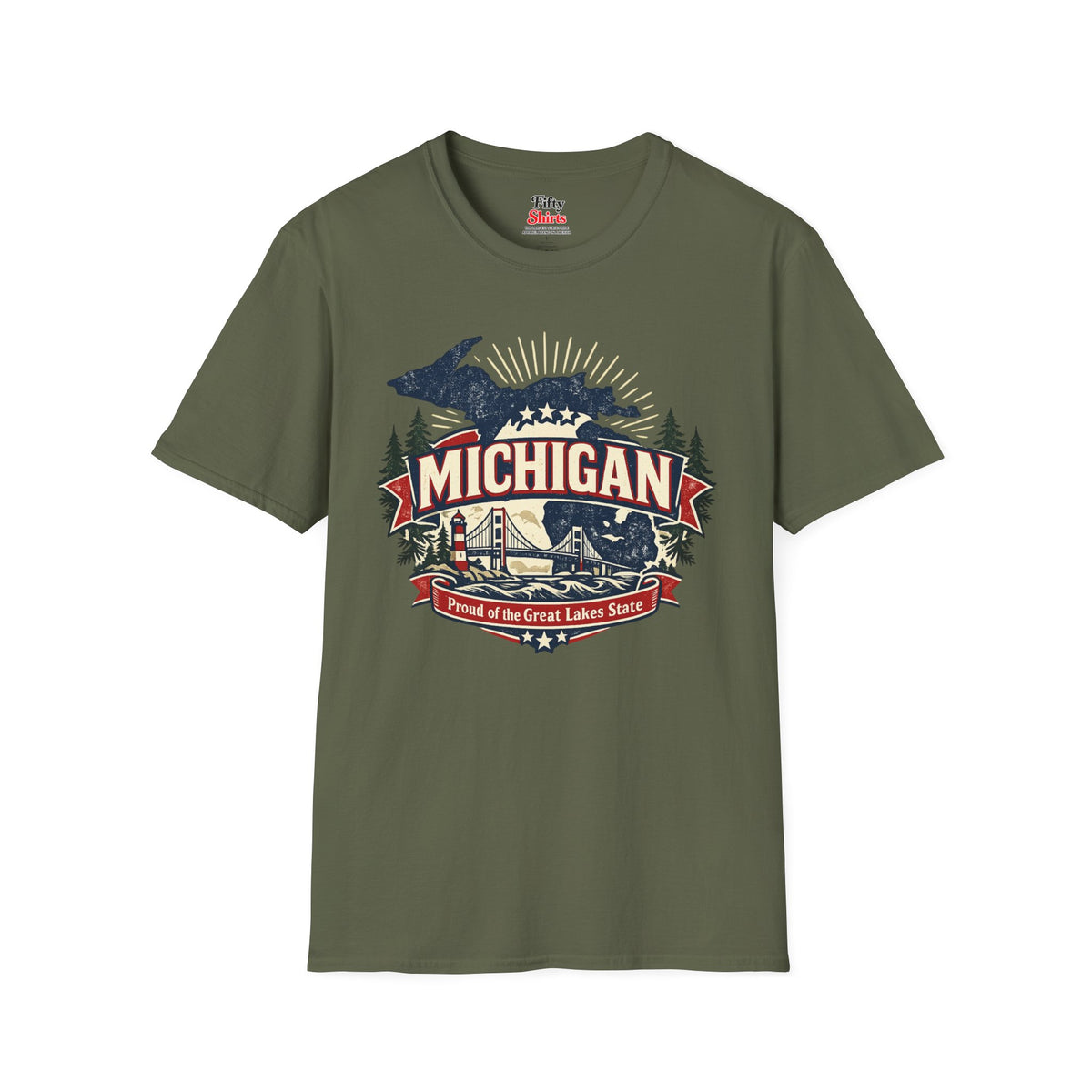 Michigan State Pride Unisex Softstyle T Shirt State Pride Graphic Tee Collections FS03