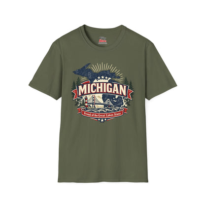 Michigan State Pride Unisex Softstyle T Shirt State Pride Graphic Tee Collections FS03