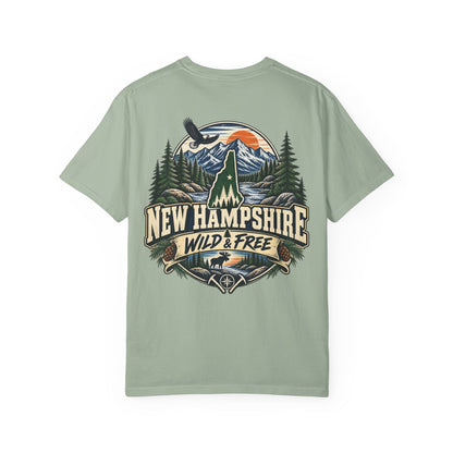 New Hampshire Wild & Free Unisex Comfort Color 1717 Streetwear Graphic Tee