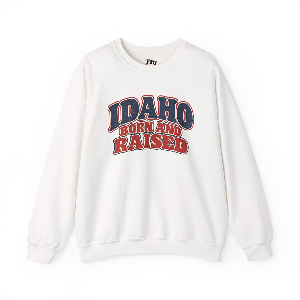 Idaho Born and Raised Retro 1970s Unisex Sweatshirt Graphic
