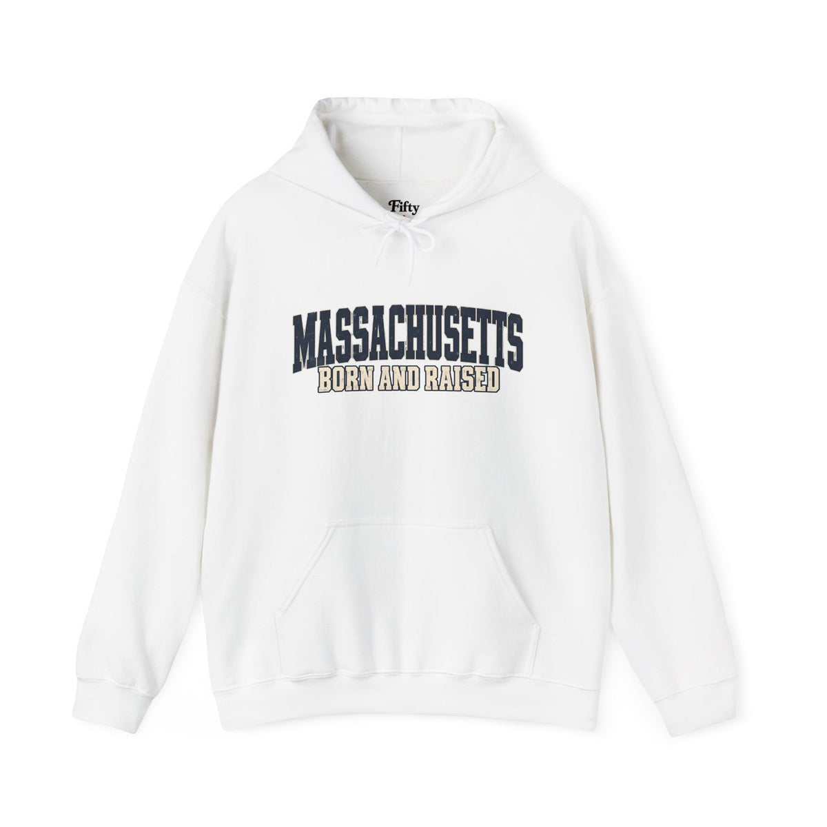 Massachusetts Born and Raised Rugged Heritage Unisex Hoodie Graphic