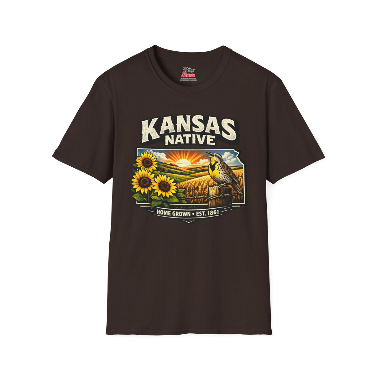 Kansas Native Unisex Softstyle T Shirt State Pride Graphic Tee Collections FS03