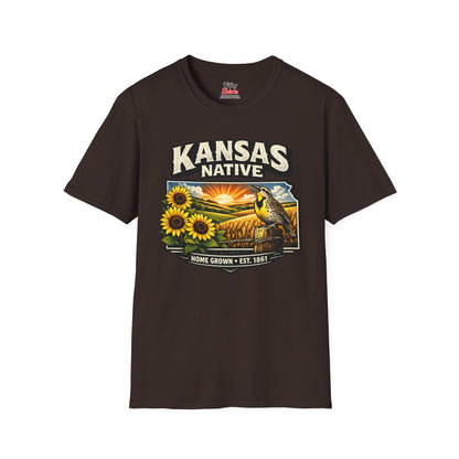 Kansas Native Unisex Softstyle T Shirt State Pride Graphic Tee Collections FS03