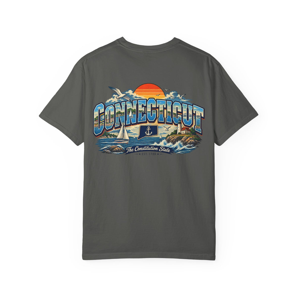 Connecticut Coastline  Unisex Comfort Color 1717 Streetwear Graphic Tee