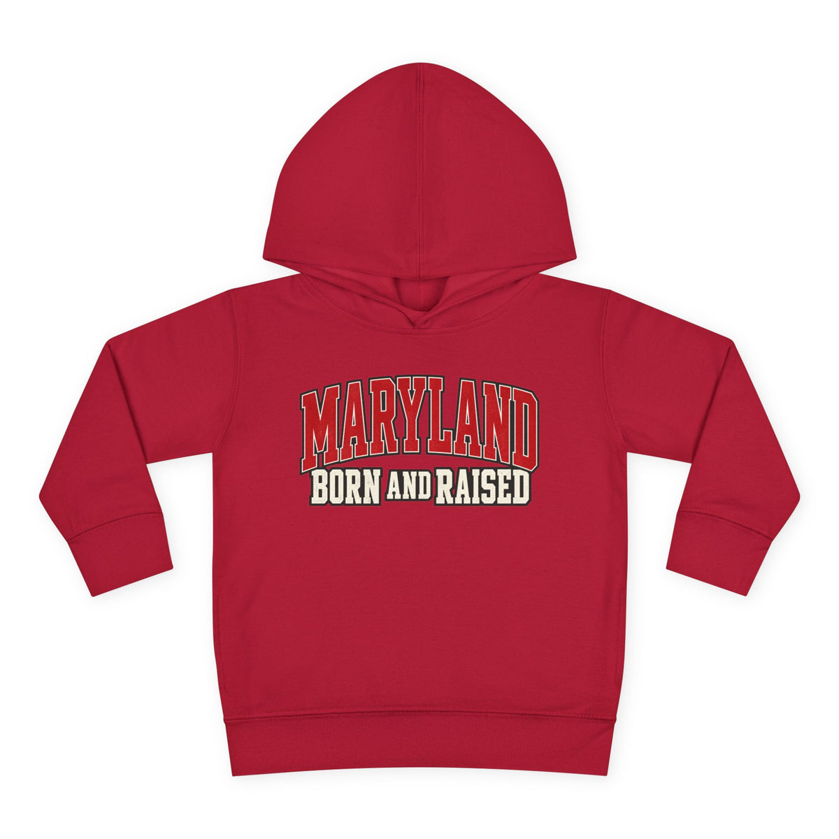 Maryland Born and Raised Bold Athletic Unisex Toddler Pullover Fleece Hoodie