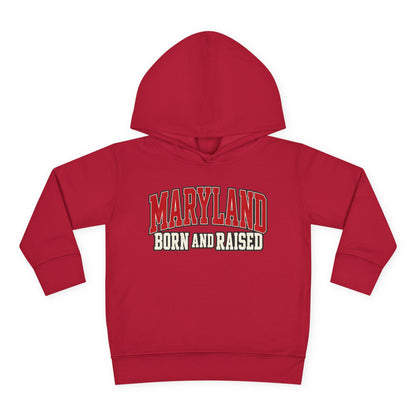 Maryland Born and Raised Bold Athletic Unisex Toddler Pullover Fleece Hoodie