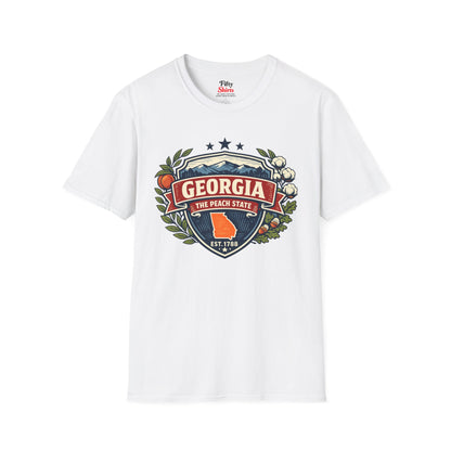 Georgia Heritage Badge Unisex Softstyle T Shirt State Pride Graphic Tee Collections FS03