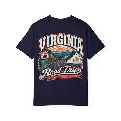 Virginia Road Trip Unisex Comfort Color 1717 Streetwear Graphic Tee