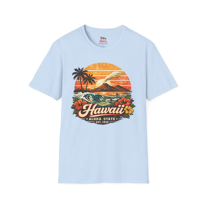 Hawaii Tropical Sunset Unisex Softstyle T Shirt State Pride Graphic Tee Collections FS03