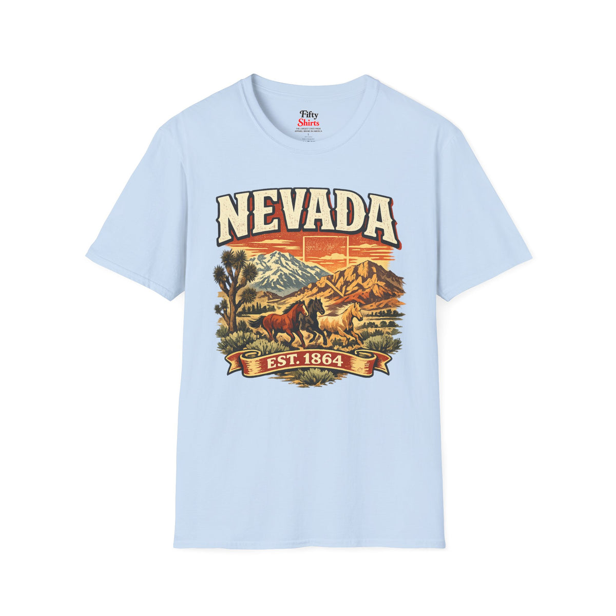 Vintage Nevada Heritage Unisex Softstyle T Shirt State Pride Graphic Tee Collections FS03