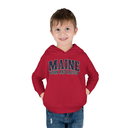 Maine Born and Raised Coastal Heritage Unisex Toddler Pullover Fleece Hoodie