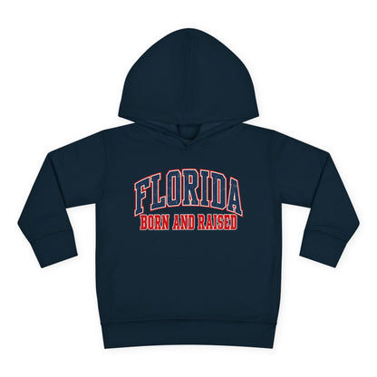 Florida Born and Raised Vintage Collegiate Unisex Toddler Pullover Fleece Hoodie