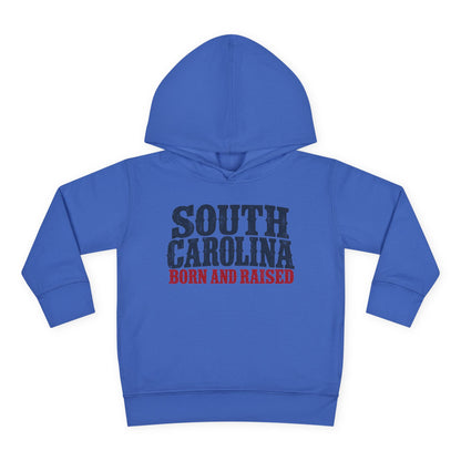 South Carolina Born and Raised Southern Heritage Unisex Toddler Pullover Fleece Hoodie