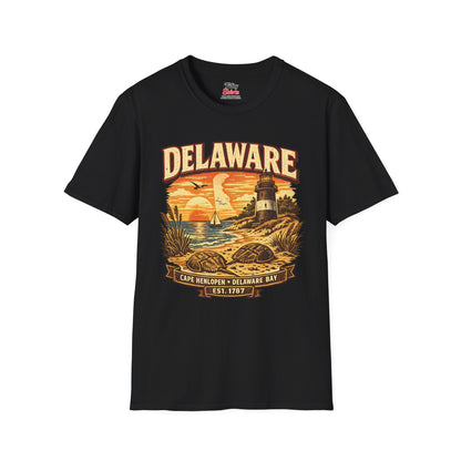 Vintage Delaware Heritage Unisex Softstyle T Shirt State Pride Graphic Tee Collections FS03