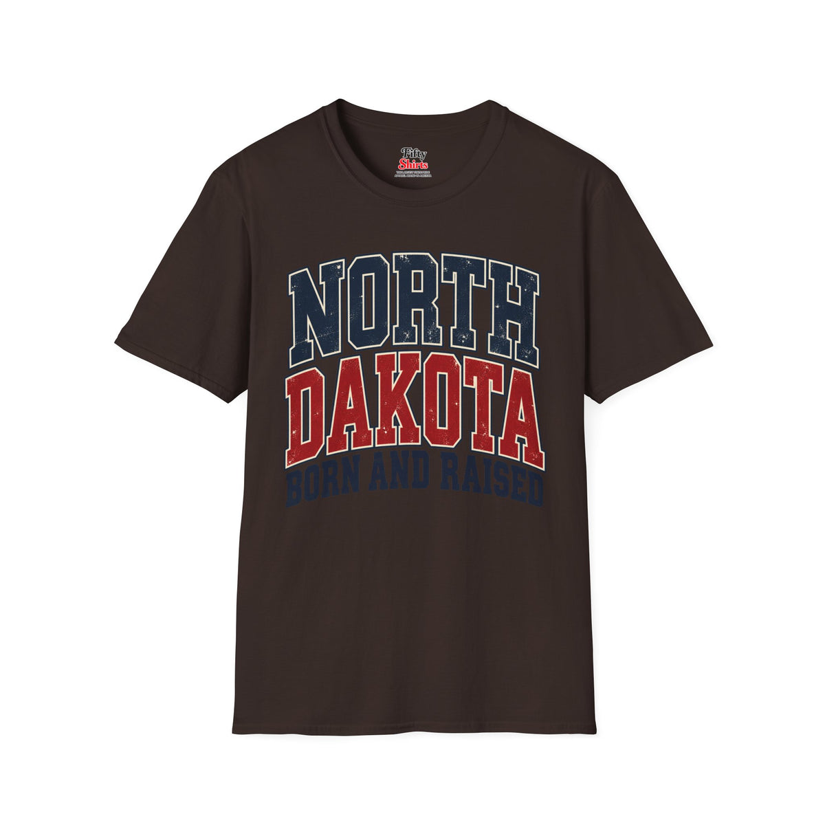 North Dakota Born And Raised Unisex Softstyle T Shirt State Name Graphic Tee