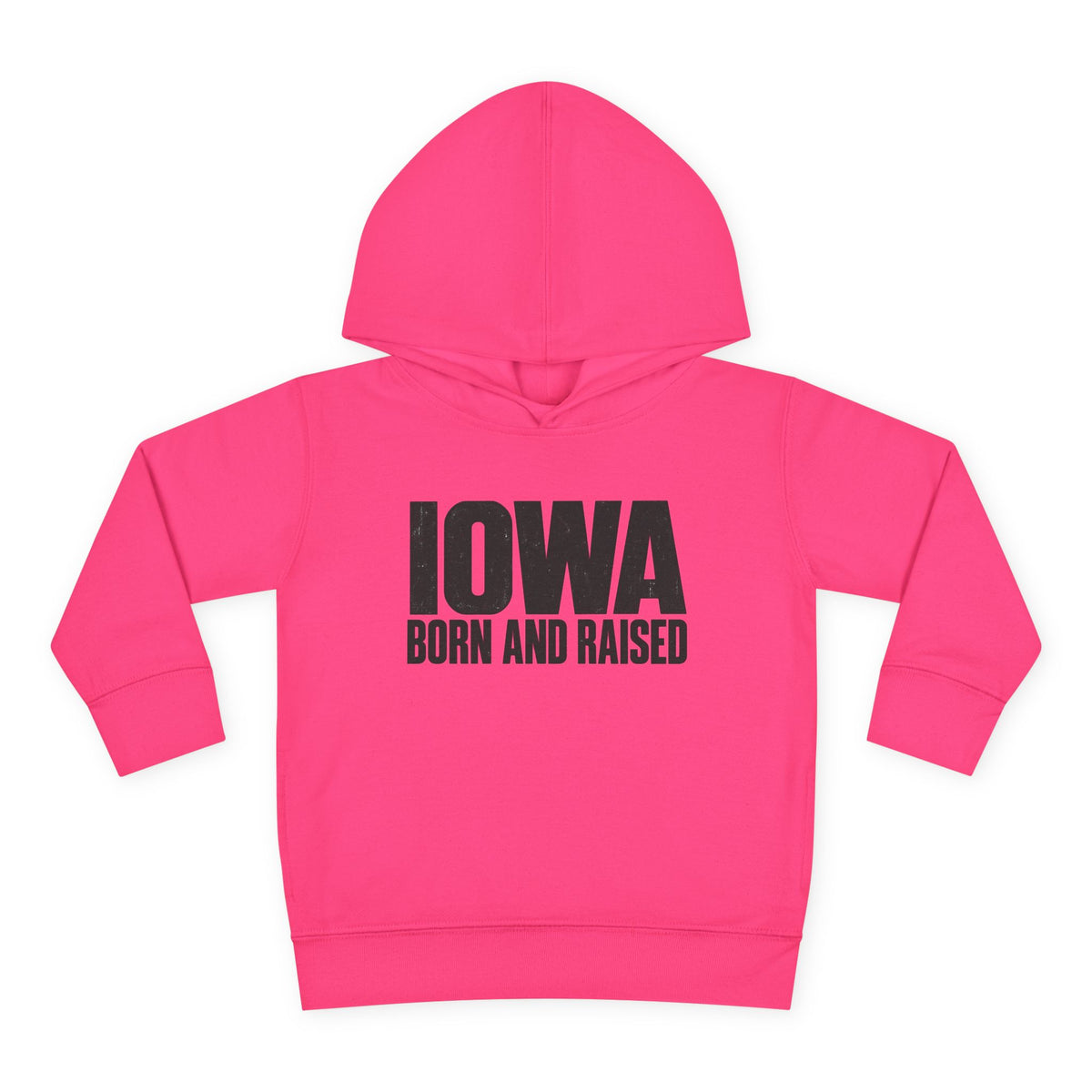 Iowa Born and Raised Modern Midwest Streetwear Unisex Toddler Pullover Fleece Hoodie