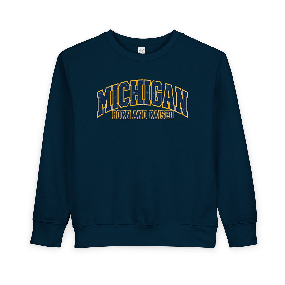 Michigan Born and Raised Old-School Athletic Unisex Toddler Sweatshirt