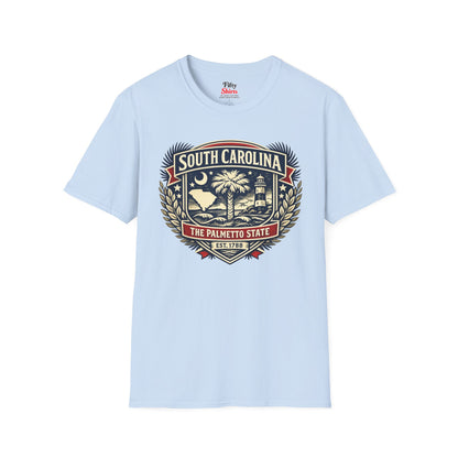 South Carolina Heritage Badge Unisex Softstyle T Shirt State Pride Graphic Tee Collections FS03
