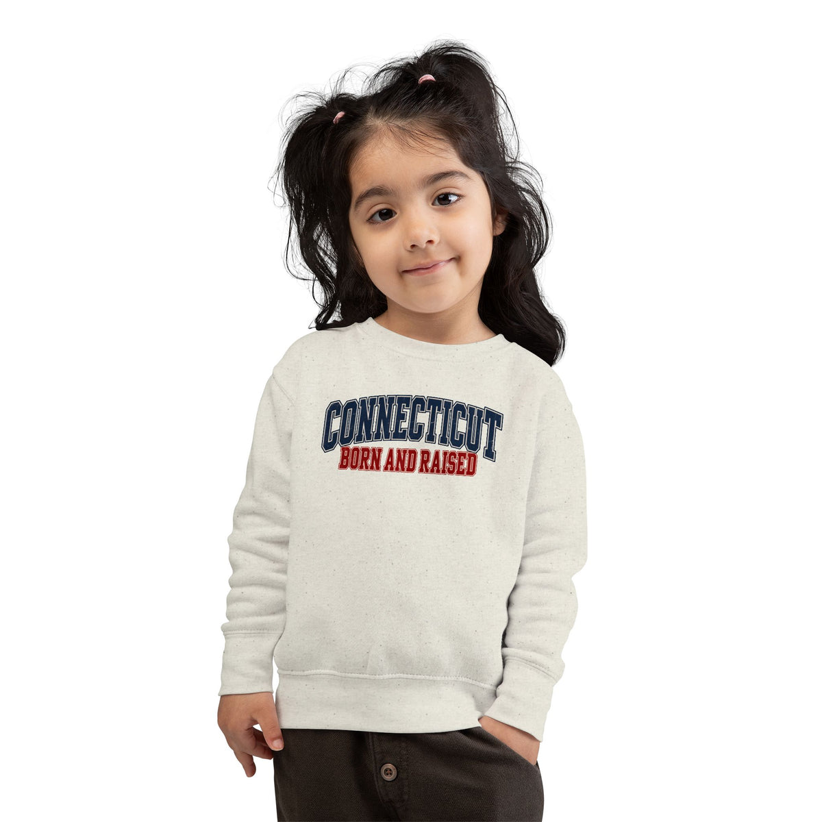 Connecticut Born and Raised Retro Collegiate Unisex Toddler Sweatshirt
