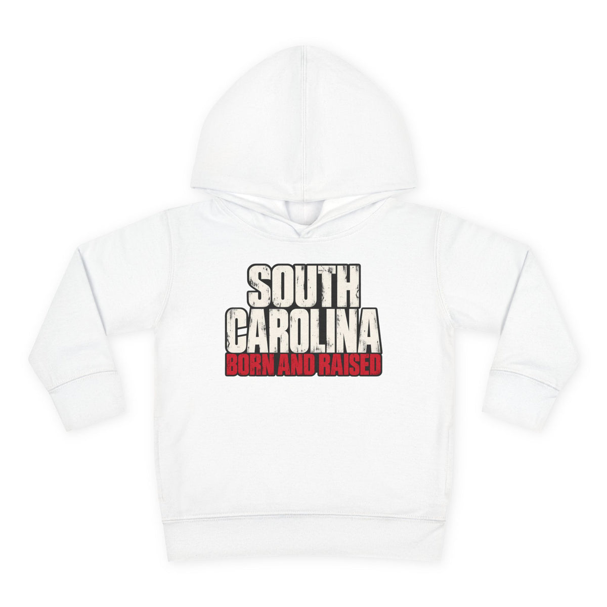 South Carolina Born and Raised Southern Streetwear Unisex Toddler Pullover Fleece Hoodie