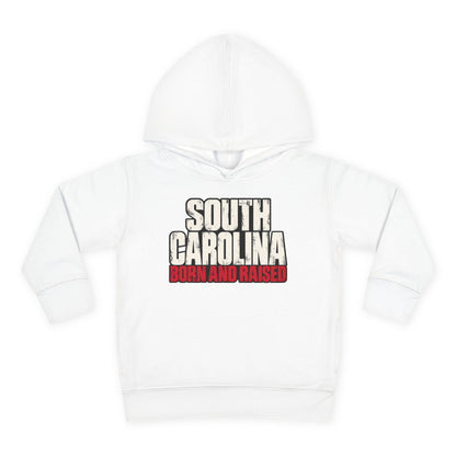 South Carolina Born and Raised Southern Streetwear Unisex Toddler Pullover Fleece Hoodie