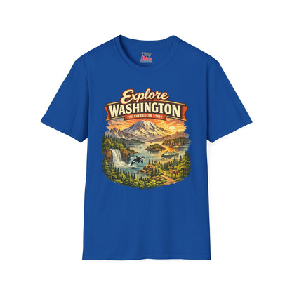 Explore Washington Unisex Softstyle T Shirt State Pride Graphic Tee Collections FS03