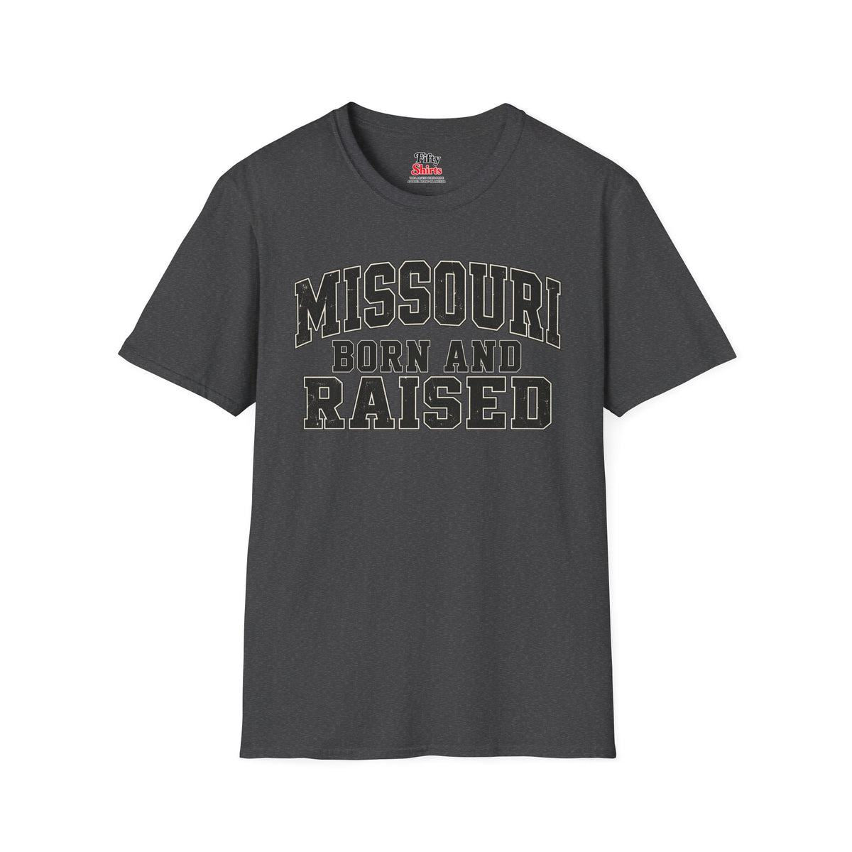 Missouri Born and Raised Unisex Softstyle T Shirt State Name Graphic Tee