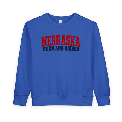 Nebraska Born and Raised Rugged Workwear Unisex Toddler Sweatshirt Graphic