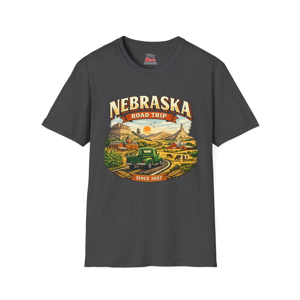 Nebraska Road Trip Unisex Softstyle T Shirt State Pride Graphic Tee Collections FS03