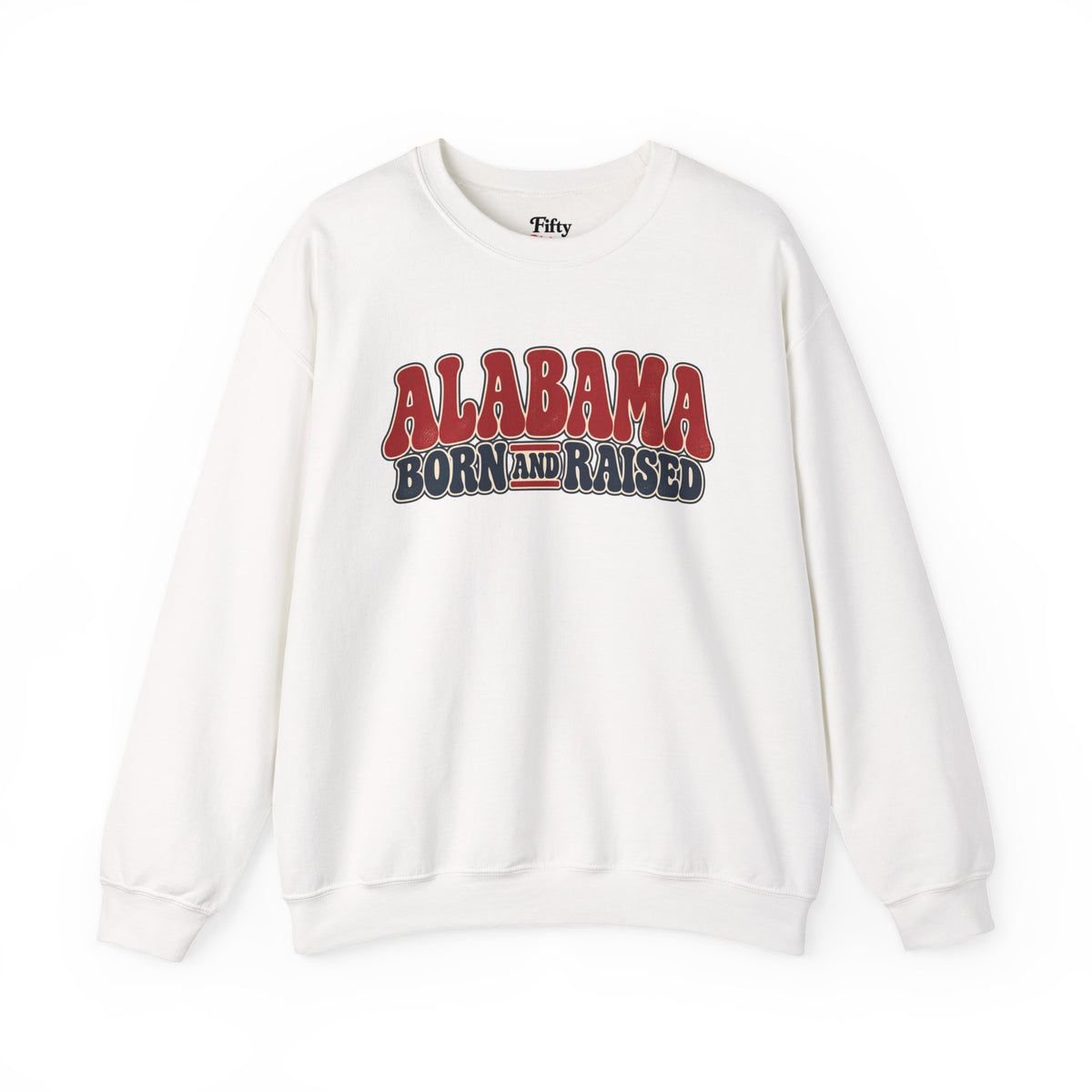 Alabama Born and Raised Retro 1970s Americana Unisex Sweatshirt Graphic