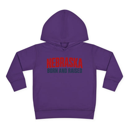 Nebraska Born and Raised Minimal Heritage Unisex Toddler Pullover Fleece Hoodie