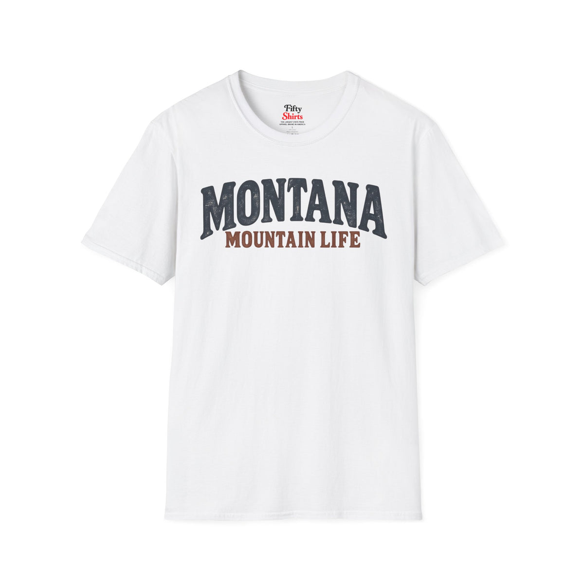Montana Mountain Life Unisex Softstyle T Shirt State Name Graphic Tee