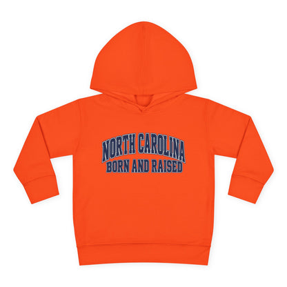 North Carolina Born and Raised Old-School Sportswear Unisex Toddler Pullover Fleece Hoodie