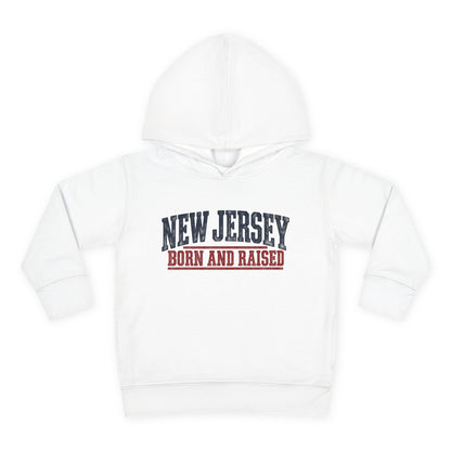 New Jersey Born and Raised Vintage Americana Unisex Toddler Pullover Fleece Hoodie