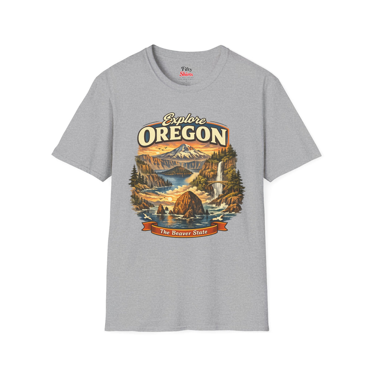 Explore Oregon Unisex Softstyle T Shirt State Pride Graphic Tee Collections FS03