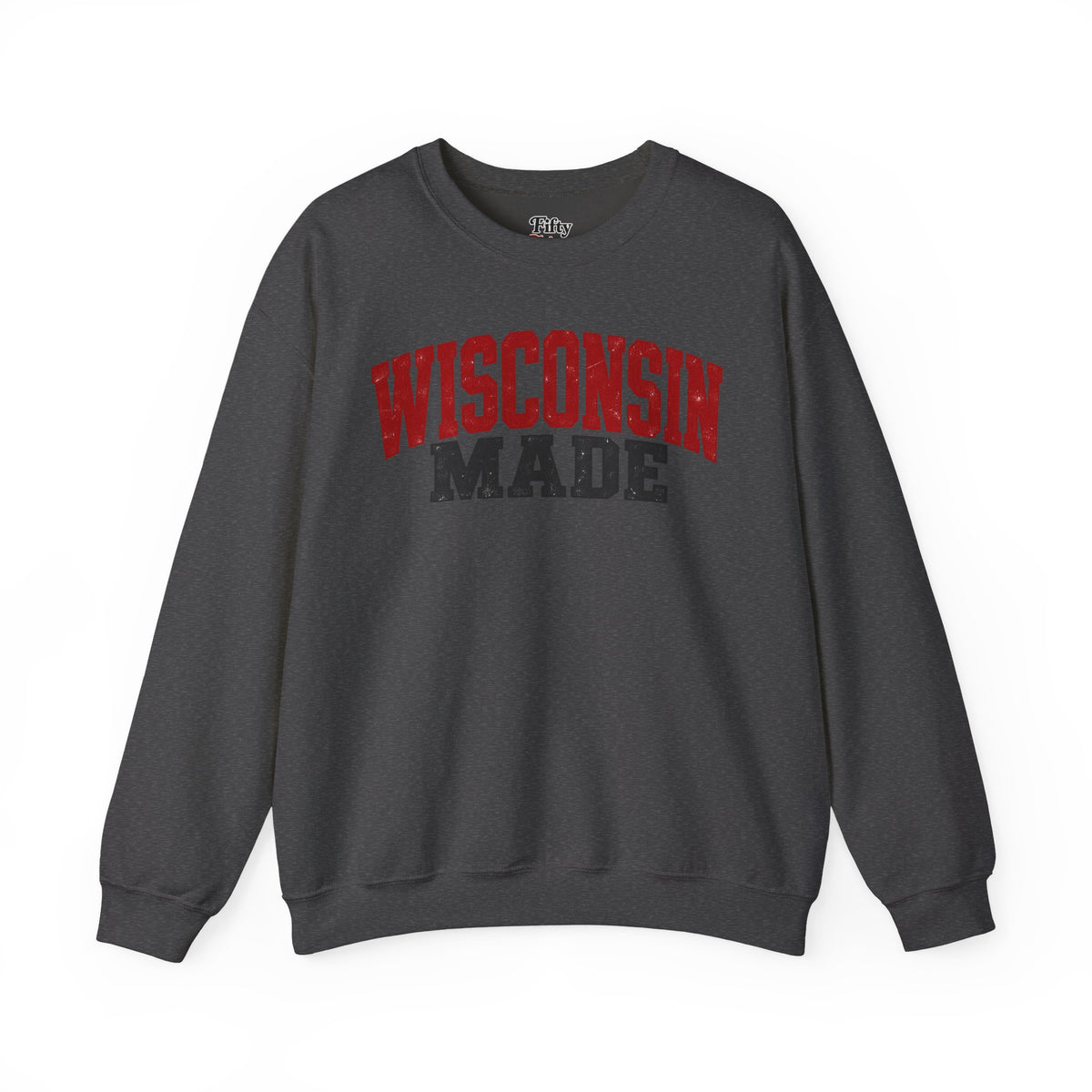 Wisconsin Made Unisex Crewneck Sweatshirt State Name Graphic