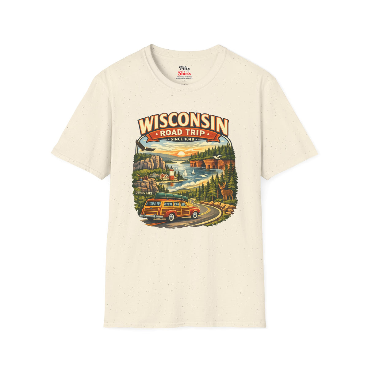 Wisconsin Road Trip Unisex Softstyle T Shirt State Pride Graphic Tee Collections FS03