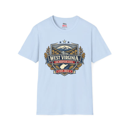 West Virginia Heritage Badge Unisex Softstyle T Shirt State Pride Graphic Tee Collections FS03