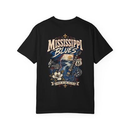 Mississippi Blues Unisex Comfort Color 1717 Streetwear Graphic Tee