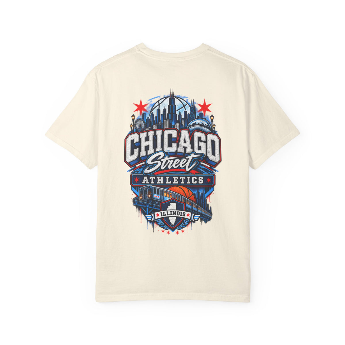 Chicago Illinois Street Athletics Unisex Comfort Color 1717 Streetwear Graphic Tee