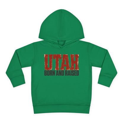 Utah Born and Raised Modern Western Streetwear Unisex Toddler Pullover Fleece Hoodie