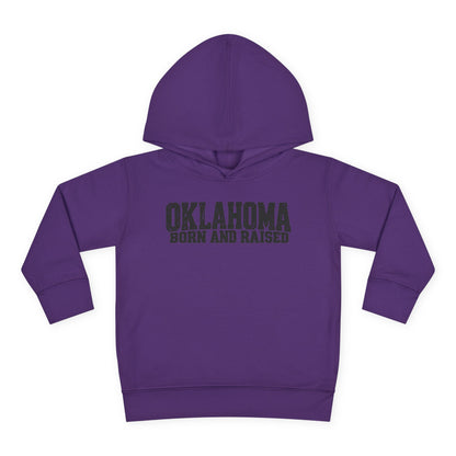 Oklahoma Born and Raised Minimal Heritage Unisex Toddler Pullover Fleece Hoodie