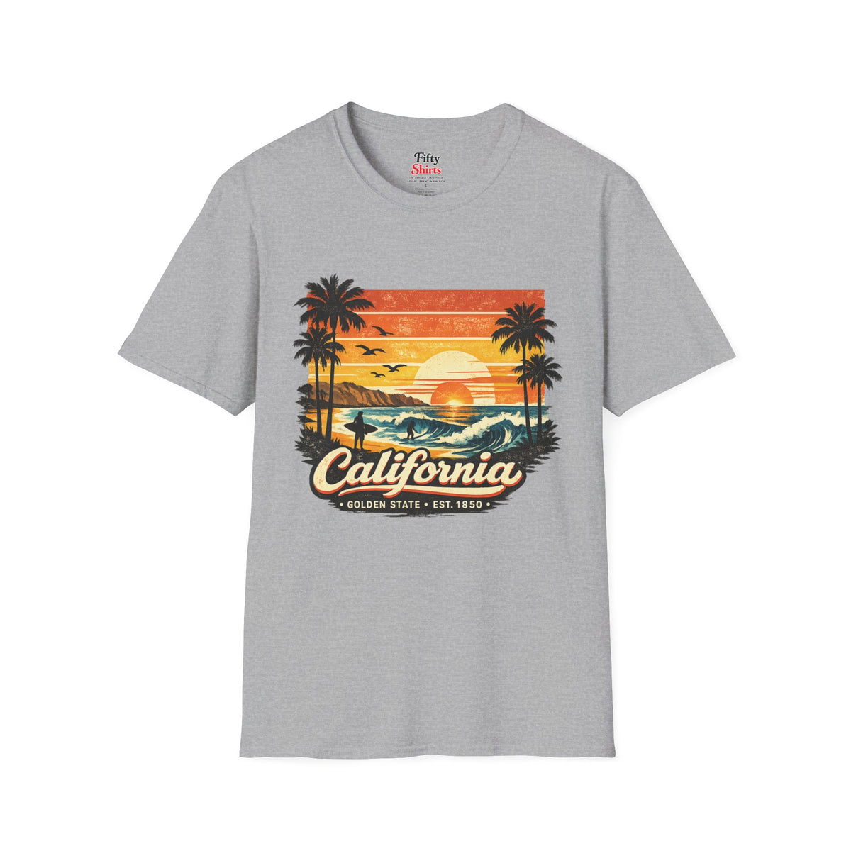 California Sunset Design Unisex Softstyle T Shirt State Pride Graphic Tee Collections FS03